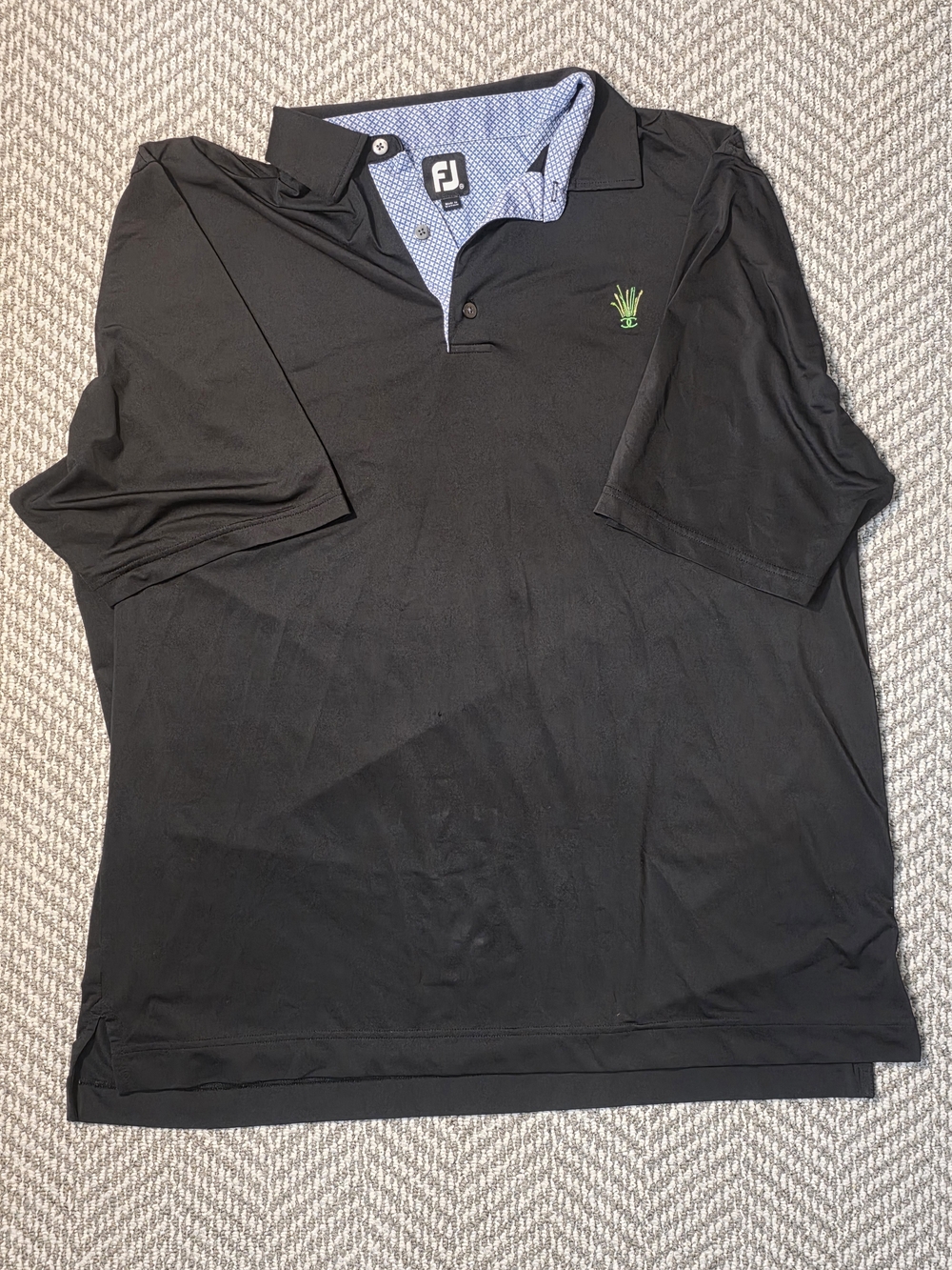 FootJoy Black Polo with Green Embroidered Logo